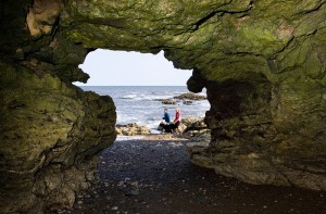 Blackhall caves afar